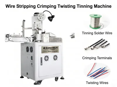 Automatic Wire Stripping Crimping Twisting Tinning Machine WPM-151T - Automatic Wire Crimping Machine