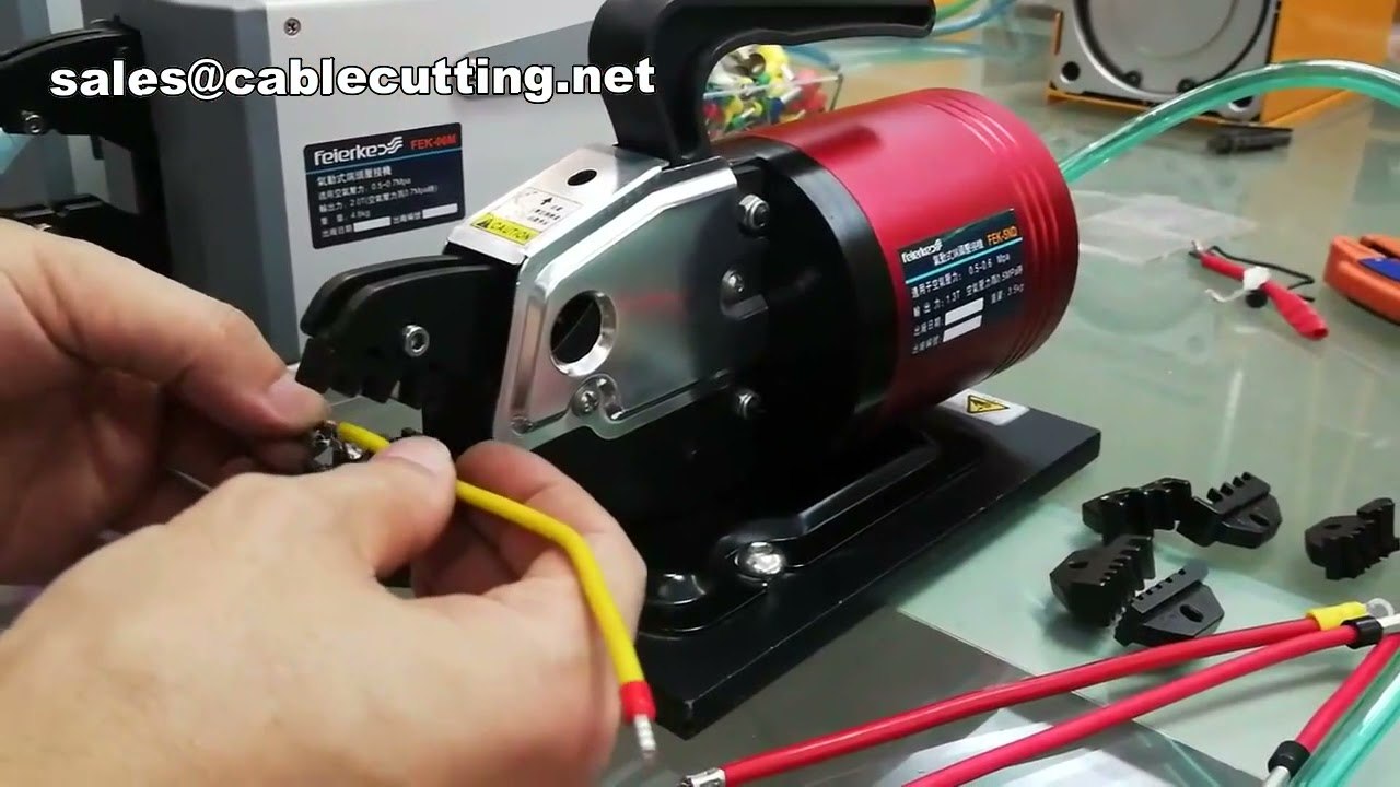 Pneumatic Insulated Ring Terminal Crimper Cable Wire Terminal Crimping Machine